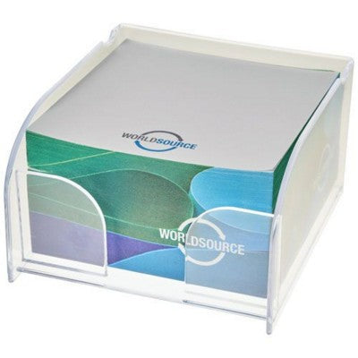 Branded Promotional VESSEL MEMO CUBE BLOCK INSERT AND MEMO PAPER in Transparent Clear Transparent Note Pad From Concept Incentives.