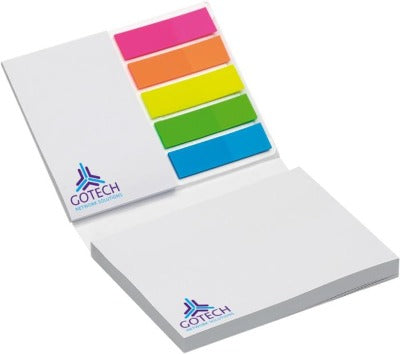 Branded Promotional COMBI NOTES MARKER SET SOFT COVER Notepad from Concept Incentives