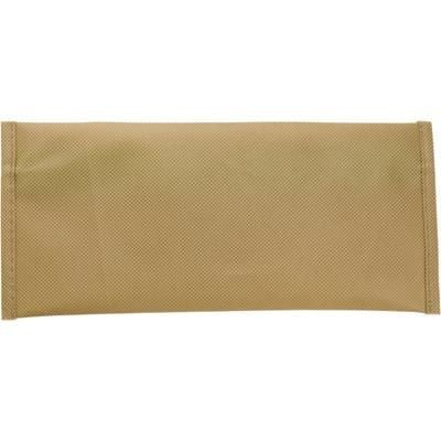 Branded Promotional ECO NON WOVEN PENCIL CASE in Khaki including 15cm Ruler, Ball Pen with Green Trim, Pencil, Pencil Sh Pencil Case From Concept Incentives.