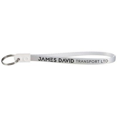 Branded Promotional AD-LOOP ¬Æ JUMBO KEYRING CHAIN in White Solid Keyring From Concept Incentives.