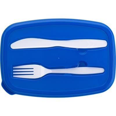 Branded Promotional COOL BAG & PLASTIC LUNCH BOX in Cobalt Blue Lunch Box From Concept Incentives.