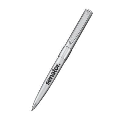 Branded Promotional SENATOR IMAGE SILVER CHROME & SOFT LACQUER METAL BALL PEN in Silver Pen From Concept Incentives.