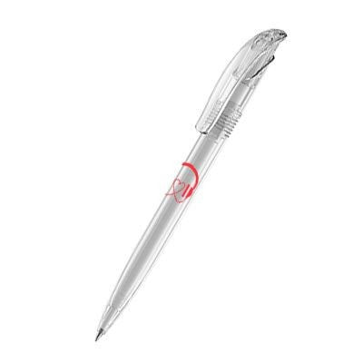 Branded Promotional SENATOR CHALLENGER CLEAR TRANSPARENT PLASTIC BALL PEN in White Pen From Concept Incentives.