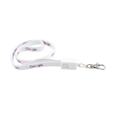 Branded Promotional 2-IN-1 CHARING CABLE LANYARD Lanyard From Concept Incentives.
