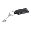 Branded Promotional BELLUNO BLACK PU RECTANGULAR KEYRING in Black Keyring From Concept Incentives.