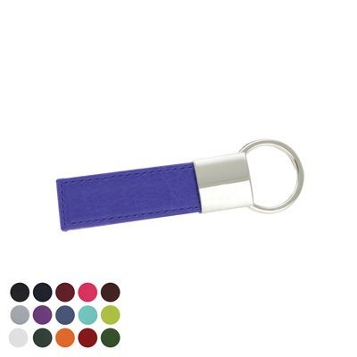 Branded Promotional DELUXE RECTANGULAR KEYRING FOB with Twist Ring in Belluno PU Leather Keyring From Concept Incentives.