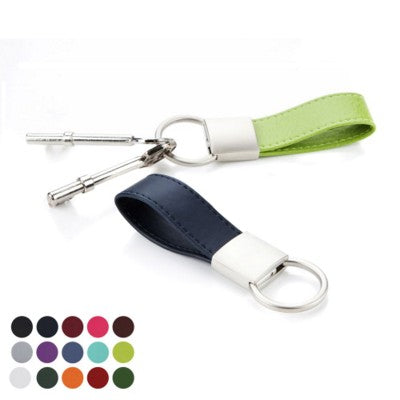 Branded Promotional BELLUNO PU MINI LOOP KEYRING FOB with Twist Action Ring Keyring From Concept Incentives.