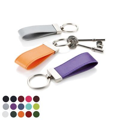 Branded Promotional LARGE LOOP KEYRING FOB with Split Ring in Belluno PU Leather Keyring From Concept Incentives.