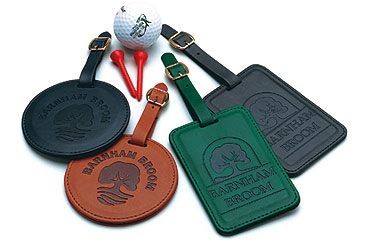 Branded Promotional ROUND BELLUNO PU GOLF BAG TAG in Leatherette Golf Bag Tag From Concept Incentives.