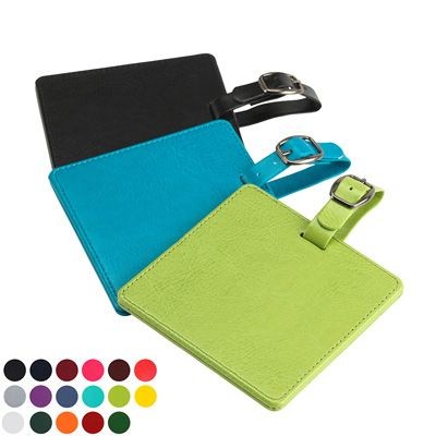 Branded Promotional SQUARE BAG TAG in Belluno PU Leather Golf Bag Tag From Concept Incentives.