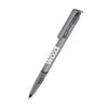 Branded Promotional SENATOR SUPER HIT CLEAR TRANSPARENT PLASTIC BALL PEN with Soft Grip in Cool Grey 9 Pen From Concept Incentives.