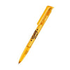 Branded Promotional SENATOR SUPER HIT CLEAR TRANSPARENT PLASTIC BALL PEN with Soft Grip in Honey Yellow Pen From Concept Incentives.