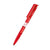 Branded Promotional SENATOR SUPER HIT CLEAR TRANSPARENT PLASTIC BALL PEN with Soft Grip in Strawberry Red Pen From Concept Incentives.