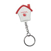 Branded Promotional HOME LITE HOUSE SHAPE PLASTIC KEYRING in Red Keyring From Concept Incentives.