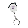 Branded Promotional HOME LITE HOUSE SHAPE PLASTIC KEYRING in Black Keyring From Concept Incentives.