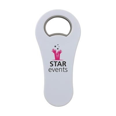 Branded Promotional MAGNETOPENER in White Fridge Magnet From Concept Incentives.