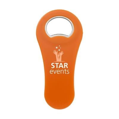 Branded Promotional MAGNETOPENER in Orange Fridge Magnet From Concept Incentives.