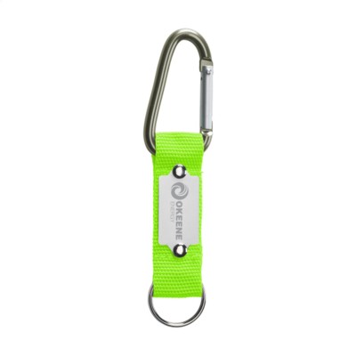 Branded Promotional KEYTEX CARABINER HOOK Keyring From Concept Incentives.