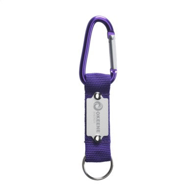 Branded Promotional KEYTEX CARABINER HOOK in Purple Keyring From Concept Incentives.