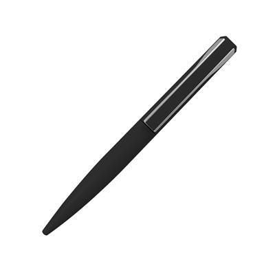 Branded Promotional RAIL BALL PEN RUBBER in Black Pen From Concept Incentives.