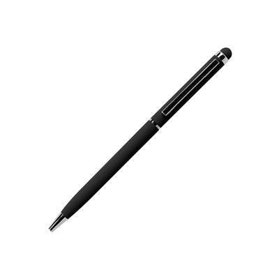 Branded Promotional SKINNY TOUCH BALL PEN in Black Pen From Concept Incentives.