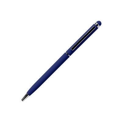 Branded Promotional SKINNY TOUCH BALL PEN in Blue Pen From Concept Incentives.