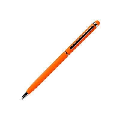Branded Promotional SKINNY TOUCH BALL PEN in Orange Pen From Concept Incentives.