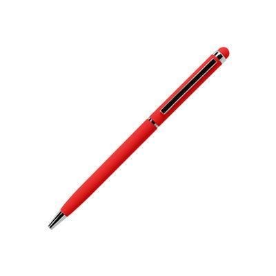 Branded Promotional SKINNY TOUCH BALL PEN in Red Pen From Concept Incentives.