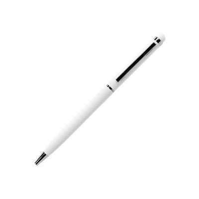 Branded Promotional SKINNY TOUCH BALL PEN in White Pen From Concept Incentives.