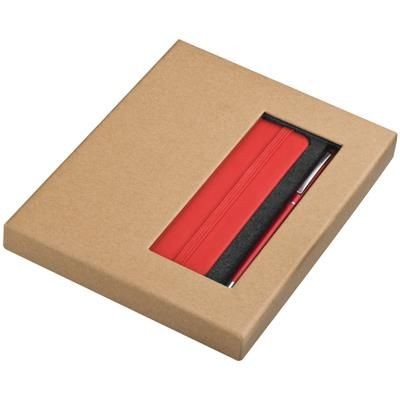 Branded Promotional NOTE BOOK AND BALL PEN SET in Red Pen From Concept Incentives.