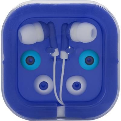 Branded Promotional PAIR OF EARPHONES in Blue Earphones From Concept Incentives.