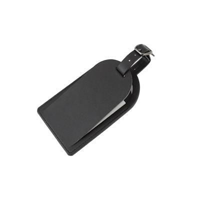 Branded Promotional HAMPTON LEATHER SMALL LUGGAGE TAG with Security Flap Luggage Tag From Concept Incentives.