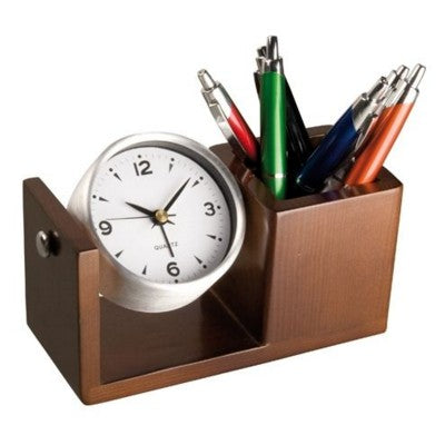 Branded Promotional ROTATING ALUMINIUM METAL SILVER METAL DESK CLOCK Clock From Concept Incentives.