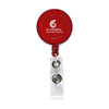 Branded Promotional BADGECLIP BADGE HOLDER in Transparent Red Pull Reel Pass Holder From Concept Incentives.