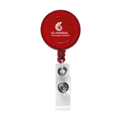 Branded Promotional BADGECLIP BADGE HOLDER in Transparent Red Pull Reel Pass Holder From Concept Incentives.