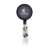 Branded Promotional BADGECLIP BADGE HOLDER in Transparent Black Pull Reel Pass Holder From Concept Incentives.