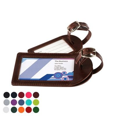 Branded Promotional LARGE LUGGAGE TAG in Belluno PU Leather Luggage Tag From Concept Incentives.