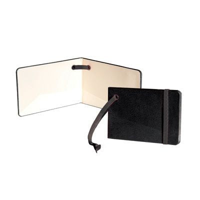 Branded Promotional NOTE BOOK STYLE LUGGAGE TAG with Elastic Retainer in Black Belluno PU Leather Luggage Tag From Concept Incentives.