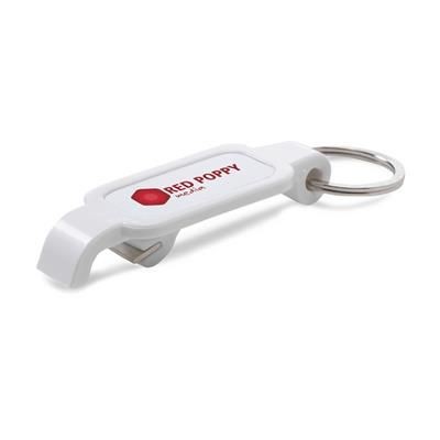 Branded Promotional CHECK-UP KEY OPENER in White Bottle Opener From Concept Incentives.