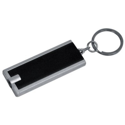 Branded Promotional BATH PLASTIC KEYRING TORCH LIGHT LIGHT in Black Torch From Concept Incentives.