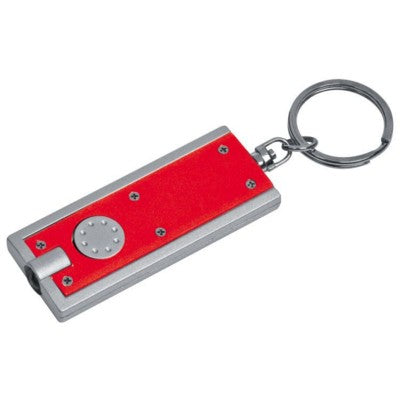 Branded Promotional BATH PLASTIC KEYRING TORCH LIGHT LIGHT in Red Torch From Concept Incentives.