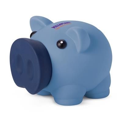 Branded Promotional PIGGY BANK MONEY BOX in Light Blue Money Box From Concept Incentives.