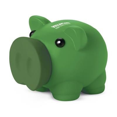 Branded Promotional PIGGY BANK MONEY BOX in Green Money Box From Concept Incentives.