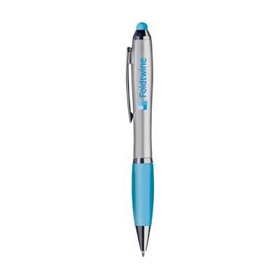 Branded Promotional ATHOSTOUCH PEN in Light Blue Pen From Concept Incentives.