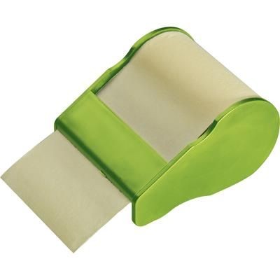 Branded Promotional STICKY NOTE DISPENSER in Apple Green Note Pad From Concept Incentives.