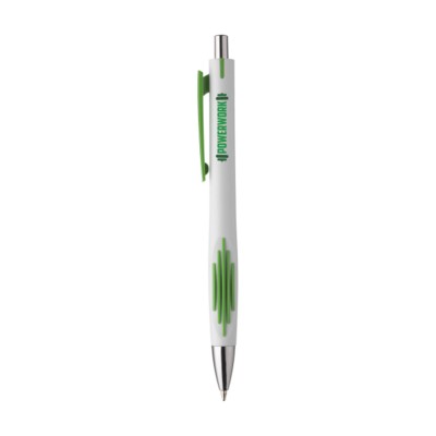 Branded Promotional GROOVE PEN in Green Pen From Concept Incentives.