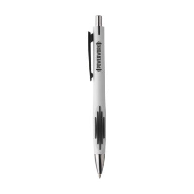 Branded Promotional GROOVE PEN in Black Pen From Concept Incentives.