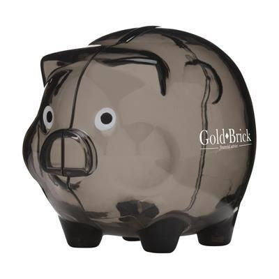 Branded Promotional PIGGYSAFE in Black Money Box From Concept Incentives.