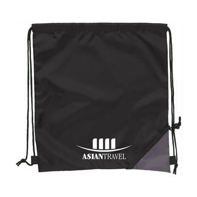 Branded Promotional FOLDING PROMOBAG BACKPACK RUCKSACK in Black Bag From Concept Incentives.