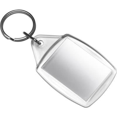 Branded Promotional PLASTIC KEYRING in Translucent Clear Keyring From Concept Incentives.